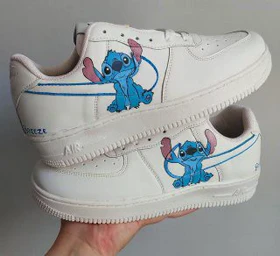 کفش اسپرت ایرفورس | کاستوم کتانی air force طرح Stitch Ocean Blue Swoosh نایک nike کد 157739