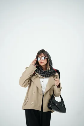 بارانی یقه انگلیسی زنانه