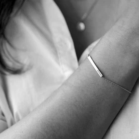 دستبند نقره حکاکی "کالکشن من و تو" کد 0301