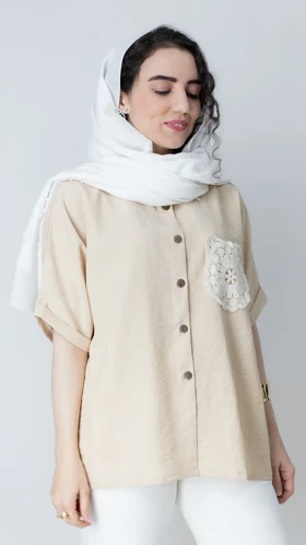 شومیز جیب مکرومه