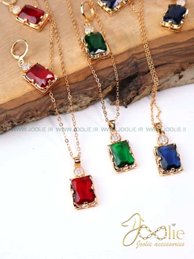 نیم ست زنانه گردنبند - گوشواره طرح طلا کد S5115