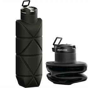بطری آب سیلیکونی تاشو پورودو Porodo مدل PDLJ1026BK ظرفیت 700 میل