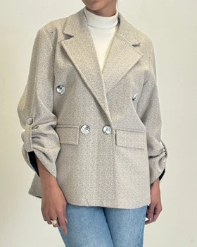 پالتو لامر آستین دکمه   کد 600057