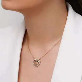 گردنبند با پلاک قلب نگین‌دار ژوپینگ کد 226