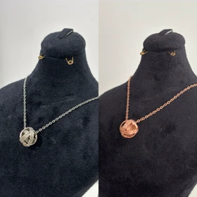 گردنبند نقره زنانه طرح کلاف نخ 995