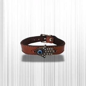 دستبند چرم وارک طرح چشم زخم مدل یونا rb129