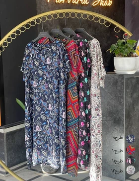 پیراهن نخی پلاس گلبرگ کد : S227