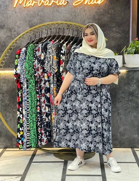 پیراهن نخی پلاس بارین کد : s227M