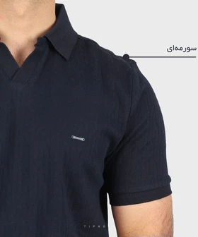 تیشرت یقه شکاری مردانه پارچه ژاکارد 0586