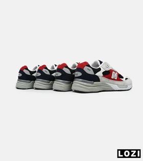 کفش کتانی سفید طوسی قرمز Newbalance 992