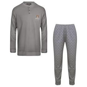 ست تیشرت آستین بلند و شلوار مردانه لین مدل نخ پنبه کد 5197-499