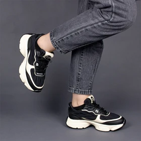 کفش کتانی زنانه miu miu مشکی کرم کد 2270