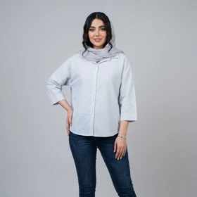 شومیز زنانه راه راه نگین‌دار
