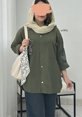 مانتو کتان مدادرنگی