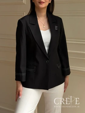 کت آستین پاکتی دوخت سفید