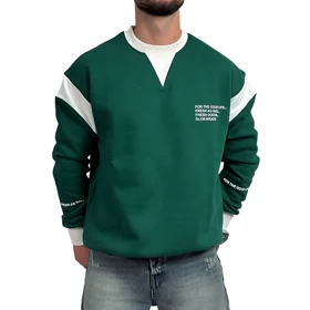 دورس مردانه پنبه سبز سه نخ طرح یقه هفت