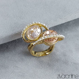 انگشتر جواهری نگین‌دار با سنگ سواروسکی 30100