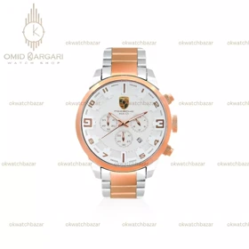 ساعت مچی پورشه دیزاین کورنوگراف سیلور رزگلد صفحه سفید Porsche Design