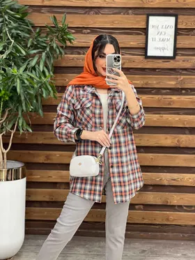 مانتو چهارخونه دو جیب پاکتی