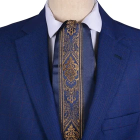 دستمال گردن طرح سنتی سورمه‌ای