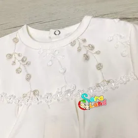 سرهمی نوزاد دخترانه تور دار با کلاه طرح گل و قلب