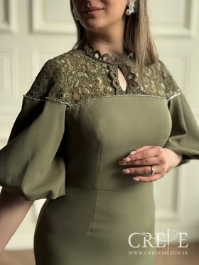 پیراهن بالاتنه گیپور نوار نگینی