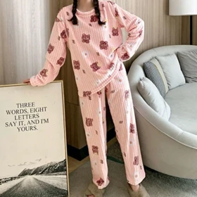 ست راحتی زنانه تدی حوله ای خرسی