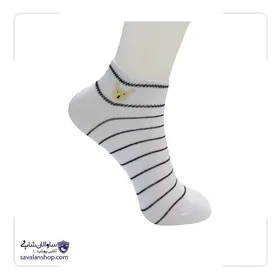 جوراب مچی دخترانه طرح تدی راه راه