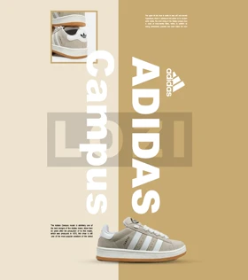 کفش کتانی مردانه و زنانه سفید کرم ADIDAS Campus