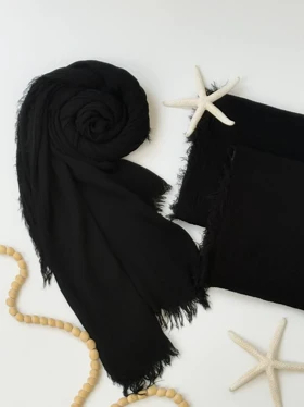 3115-شال مشکی فلورا