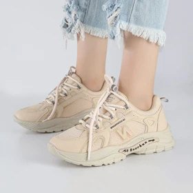 کفش و کتانی اسپرت زنانه و دخترانه مدل نیوبالانس NEW BALANCE رنگ کرم