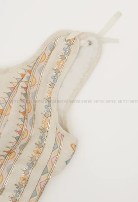 دکلته آستر دار گلدوزی دارکد1005342