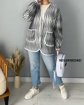مانتو لینن gray