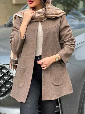 پالتو کتی جلو برش‌دار