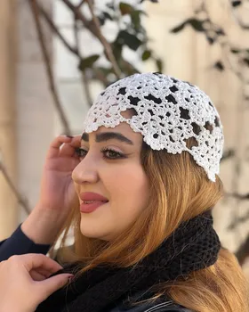 کلاه مکرومه دست بافت