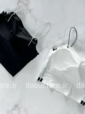 نیم‌تنه کاپ‌دار ورزشی لیزری سفید مشکی بند قیطونی