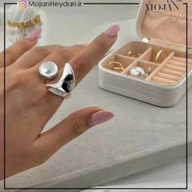 انگشتر زنانه آبکاری نقره رنگ ثابت کد ta10004