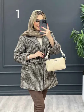 پالتو کمر دار آستین دوبل
