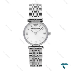 ساعت زنانه امپریو آرمانی مینی نقره ای صفحه سفید خطی Armani-6695-L