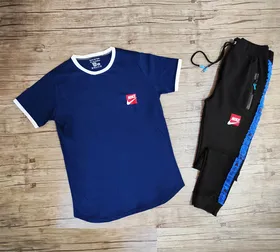 ست تیشرت آستین کوتاه و شلوار NIKE مربع رنگ سرمه ای