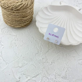 گوشواره جواهری زنانه طرح تک نگین ژوپینگ