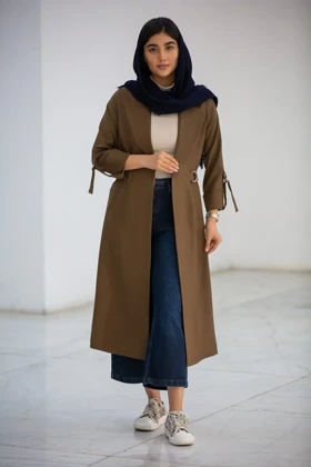 مانتو بلند بزایاق ماکسی بغل سگک دار