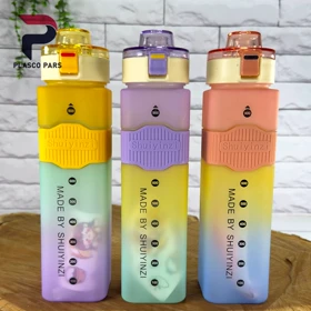 بطری 4 گوش دورسیلیکونی بدنه مات 1 لیتری