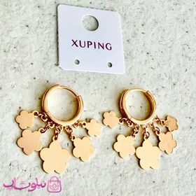 گوشواره زنانه ژوپینگ با 5 آویز طرح گل کد 5991