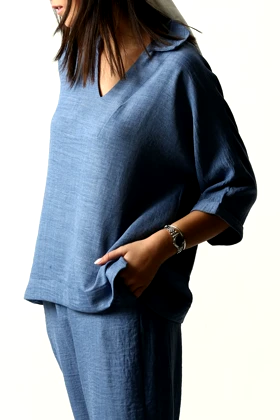 شومیز جلو بسته یقه برگردان زنانه