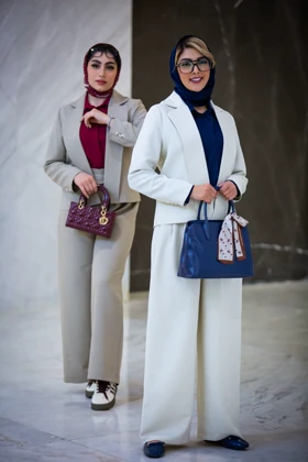 مانتو شلوار یقه e شالدار