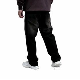 شلوار جین بگ مردانه مشکی طرح زاپدار