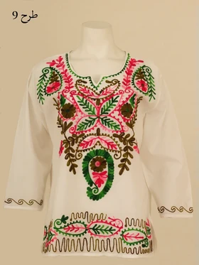 بلوز نخی گلدوزی شده