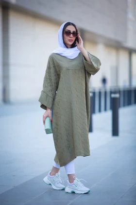 مانتو کفتان ژاکارد مغزی دوزی