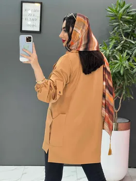 مانتو آستین کش جیب پیله